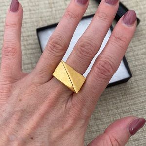 14k gold plated brass ring.